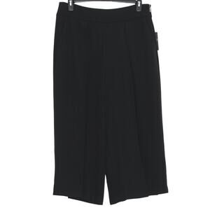 NWT Ralph Lauren Black Label Pants Cropped Wide Leg Pleated Minimalist Black 14